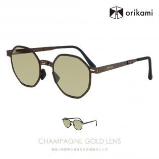 超薄型折畳サングラス IDRIVE折神(orikami) P180-CG ※シャンパンゴールドレンズ
