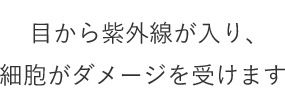 目から紫外線が入り細胞がダメージを受けます